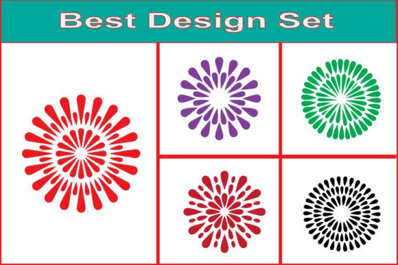 Abstract Radial Flower Burst SVG Set