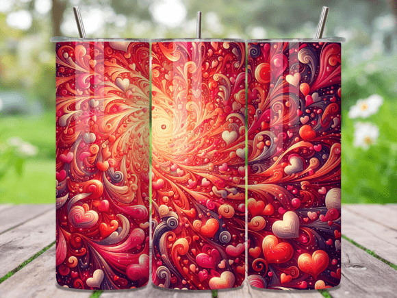 Abstract Red Heart Swirl Tumbler Wrap: A Strategic Creative Asset for Modern Sublimation Entrepreneurs