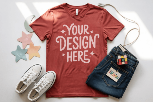 Bella Canvas 3001Y Youth Tshirt Mockup 9
