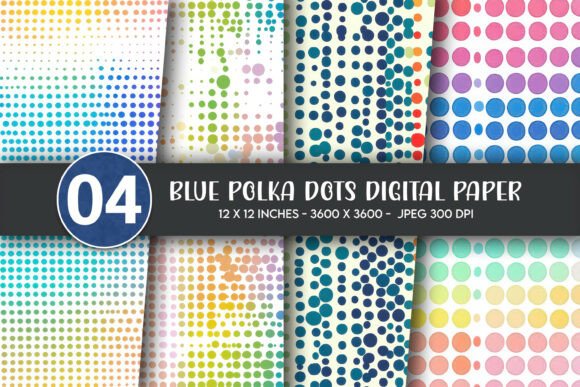 Blue Polka Dots Digital Paper: A Versatile, High-Resolution Design Resource