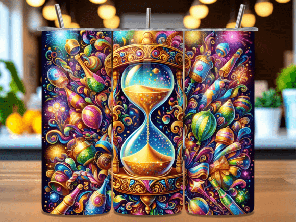 Colorful Hourglass Party Tumbler Wrap: A Vibrant, Ready-to-Use Design for Creative Entrepreneurs and DIY Crafters