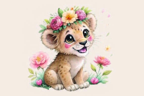 Cute Jungle Baby Animals PNG: High-Quality, Versatile Digital Art for Creative Projects