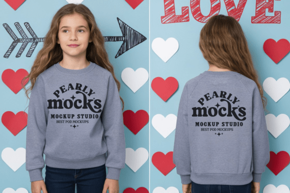 Gildan 18000B Front Back Kids Mockup 7