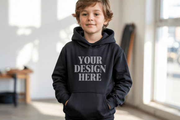 Gildan 18500B Kids Hoodie Mockup 10