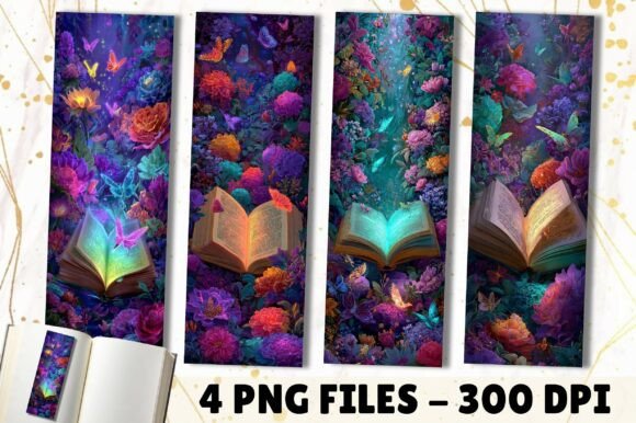 Glowing Neon Magic Garden Book Bookmark