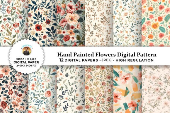 Hand Painted Flowers Digital Patterns: A Versatile Creative Resource for Diverse Crafting Needs