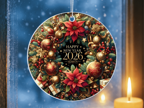 Happy New Year 2026 Poinsettia Ornament Design: A Complete Guide to Printable Sublimation Files