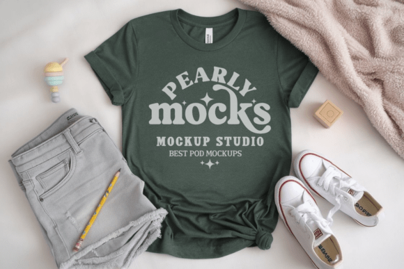 Kids Bella Canvas 3001Y T-shirt Mockup 3: A Practical Choice for Youth Apparel Visuals
