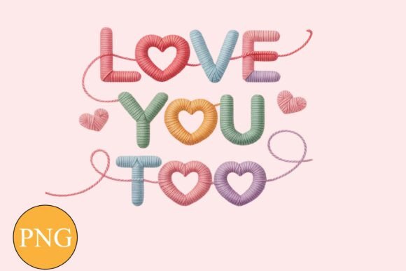 Knitted LOVE YOU TOO Valentine PNG Shirt