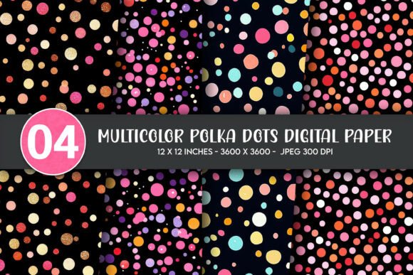 Multicolor Polka Dots Digital Paper