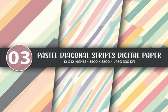 Pastel Diagonal Stripes Digital Paper