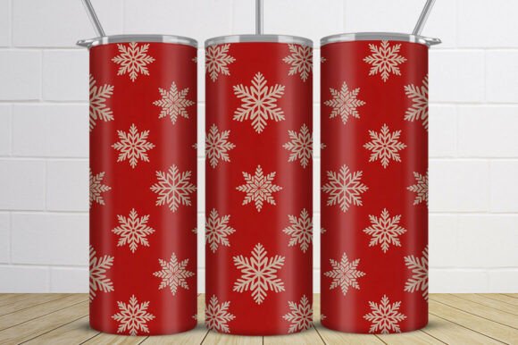 Red Knitted Snowflake Tumbler Wrap PNG