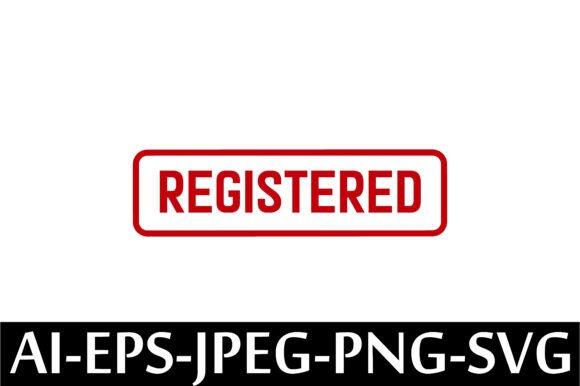 REGISTERED Rubber Stamp Design Vector