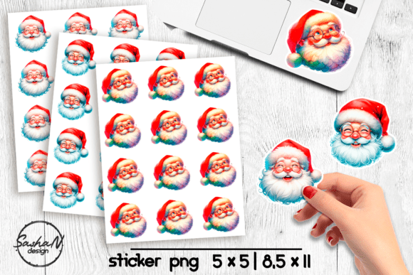 Santa Face Christmas Stickers PNG: A Practical, High-Resolution Asset for Holiday Design Work