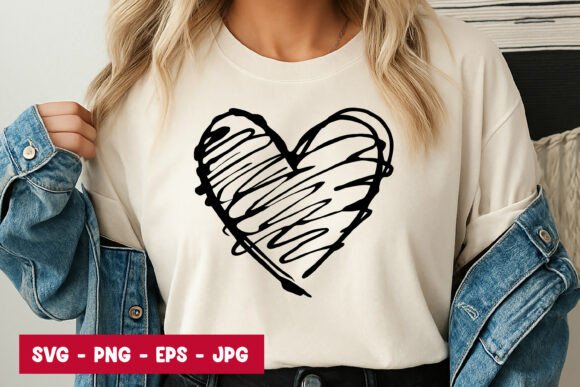 Scribble Filled Hand Drawn Heart SVG