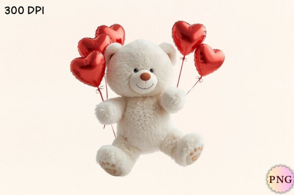 Valentine Teddy Bear Clipart, Quirky PNG