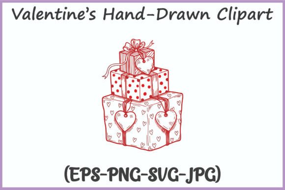 Valentine’s Gift Boxes SVG Clipart PNG