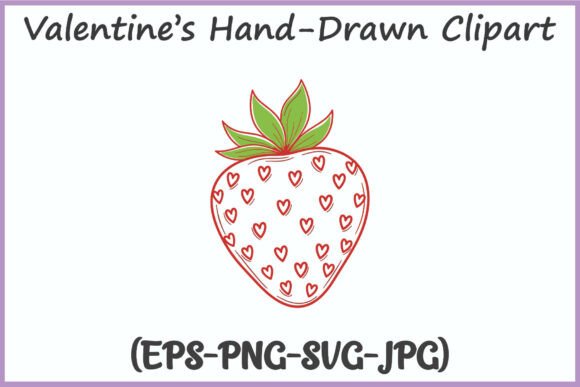 Valentines Strawberry with Hearts SVG