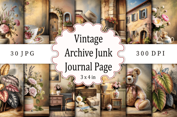 Vintage Archive Junk Journal Page: A Curated Resource for Analog-Inspired Digital Creativity