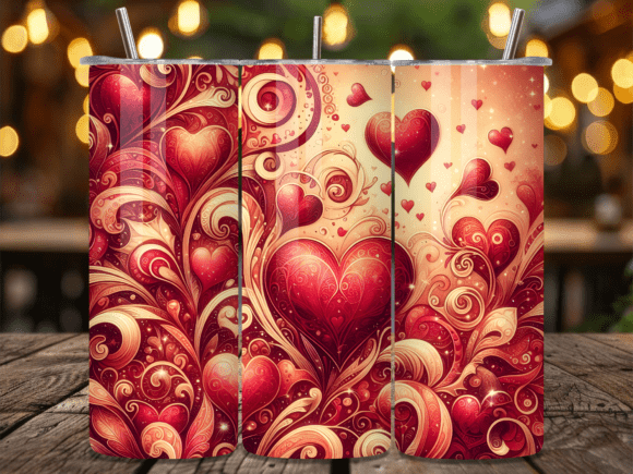 Vintage Red Heart 20oz Tumbler Wrap